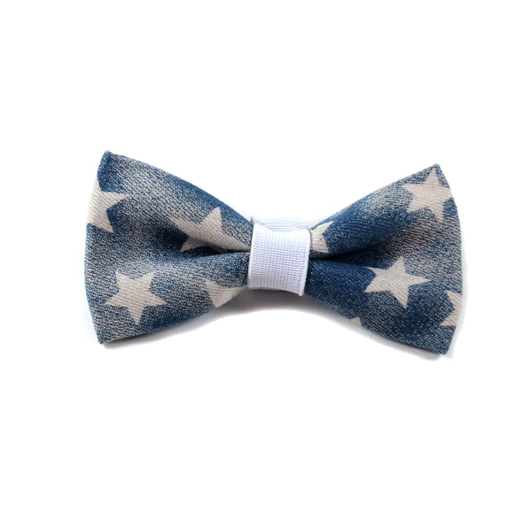 The "Denim Stars" Dog Bow Tie - ArgusCollar