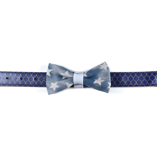 The "Denim Stars" Dog Bow Tie - ArgusCollar